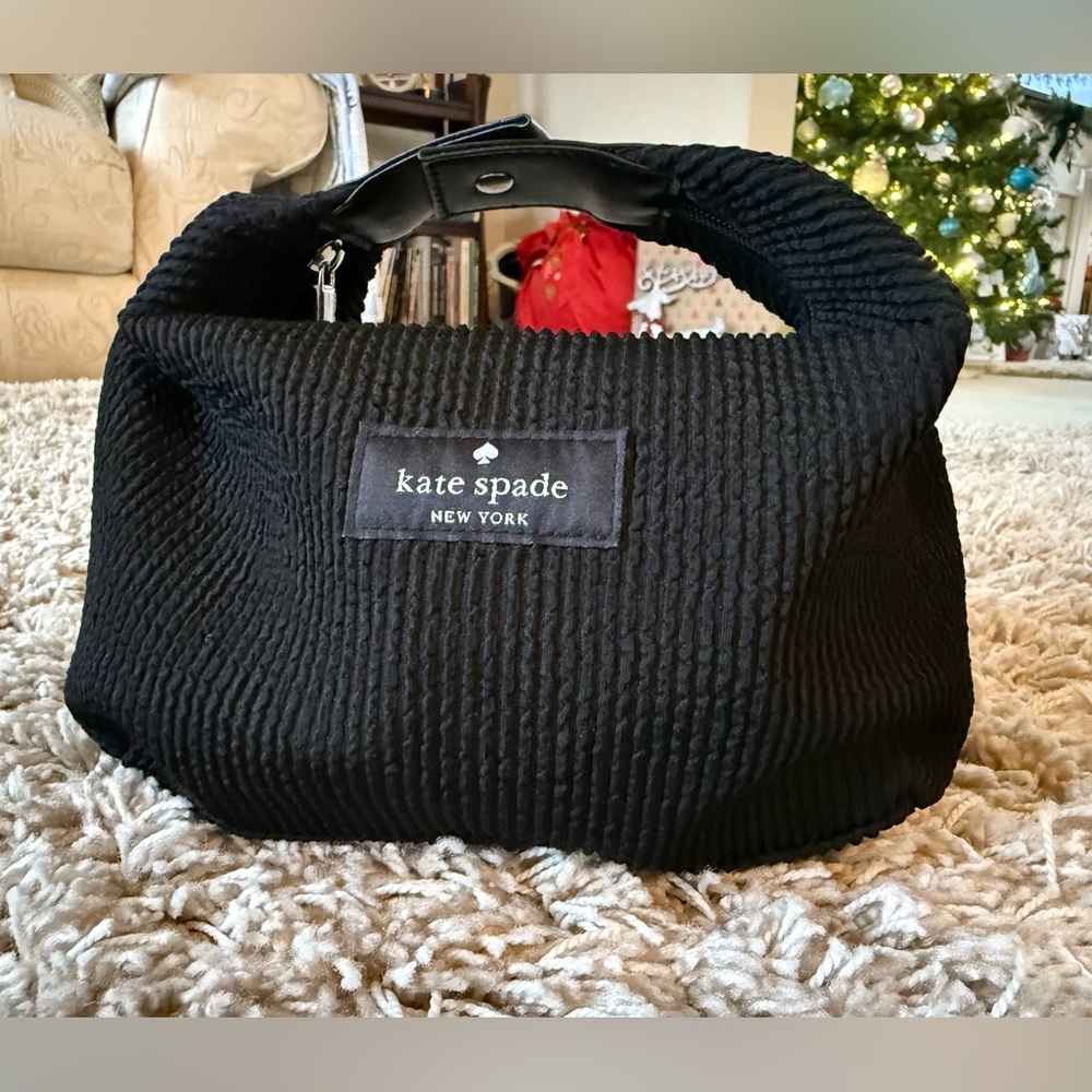 Kate Spade Textured Black Cosmetic Bag